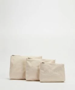 AERE Organic Canvas Pouch Set Natural