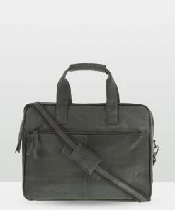 Cobb & Co Lawson Soft Leather Briefcase Charcoal