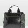 Cobb & Co Turner Leather Laptop Satchel Black