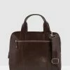 Cobb & Co Turner Leather Laptop Satchel Cognac