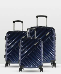 Cobb & Co Bendigo Polycarbonate Luggage 3 Piece Set NAVY