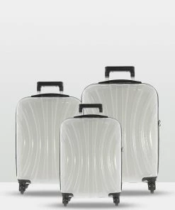 Cobb & Co Adelaide Luggage 3 Piece Hardside Spinner WHITE