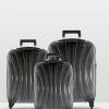 Cobb & Co Adelaide Luggage 3 Piece Hardside Spinner BLACK