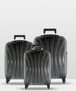 Cobb & Co Adelaide Luggage 3 Piece Hardside Spinner BLACK