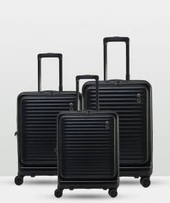 Echolac Japan Birmingham Echolac 3 Piece Luggage Set BLACK