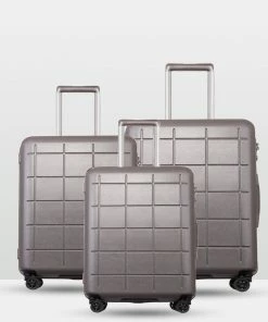 Echolac Japan Auckland Echolac 3 Piece Luggage Set GREY