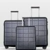 Echolac Japan Auckland Echolac 3 Piece Luggage Set BLACK