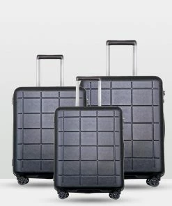 Echolac Japan Auckland Echolac 3 Piece Luggage Set BLACK