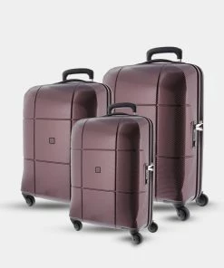 Echolac Japan Florence Hard Side 3 Piece Set BURGANDY