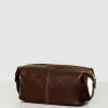 Republic of Florence Tre Leather Dopp Kit Chocolate