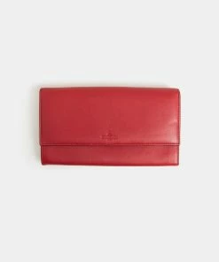 Globite Leather Travel Clutch with RFID Desert Claret Red