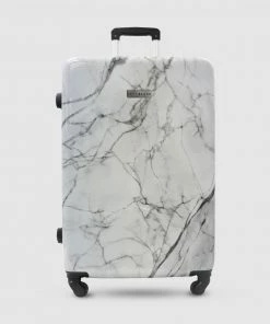 JETT BLACK White Marble Series Luggage Set White Grey Marble