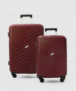 JETT BLACK Merlot Maze Short Stay Luggage Set Deep Red