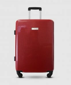 JETT BLACK Carbon Red Series Large Suitcase Deep Red