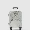 JETT BLACK White Marble Carry On Suitcase White Grey Marble