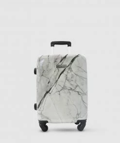 JETT BLACK White Marble Carry On Suitcase White Grey Marble