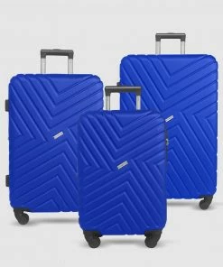 JETT BLACK Royal Blue Maze Luggage Set