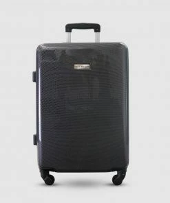 JETT BLACK Carbon Black Series Large Suitcase Metallic Black