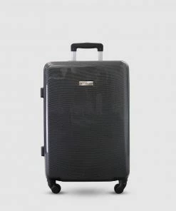JETT BLACK Carbon Black Series Medium Suitcase Metallic Black