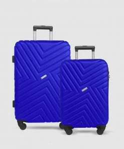 JETT BLACK Royal Blue Maze Short Stay Luggage Set