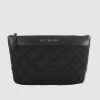 JETT BLACK The Bondi Quilted Clutch Pouch Zip Case Jet Black