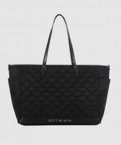 JETT BLACK The Anaheim Quilted Baby Bag with Change Mat Black
