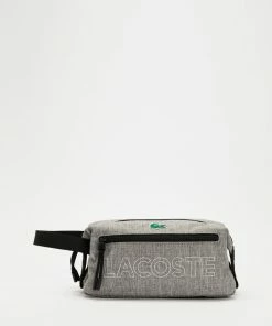 Lacoste Neocroc Heathered Canvas Toiletry Bag Foudre Chine Wording 3D