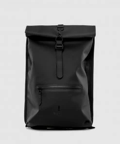 RAINS Rolltop Rucksack Black