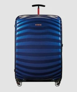 Samsonite Lite-Shock Sport 81cm Spinner Case Nautical Blue & Red